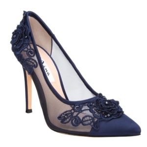NINA Donela Pointed Toe Classic Heels, Navy Blue